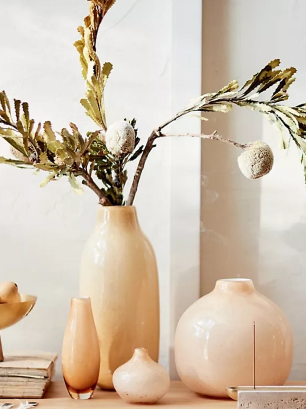 Anthropologie Handcrafted Ceramic Vase - Soft Peach Home Accents